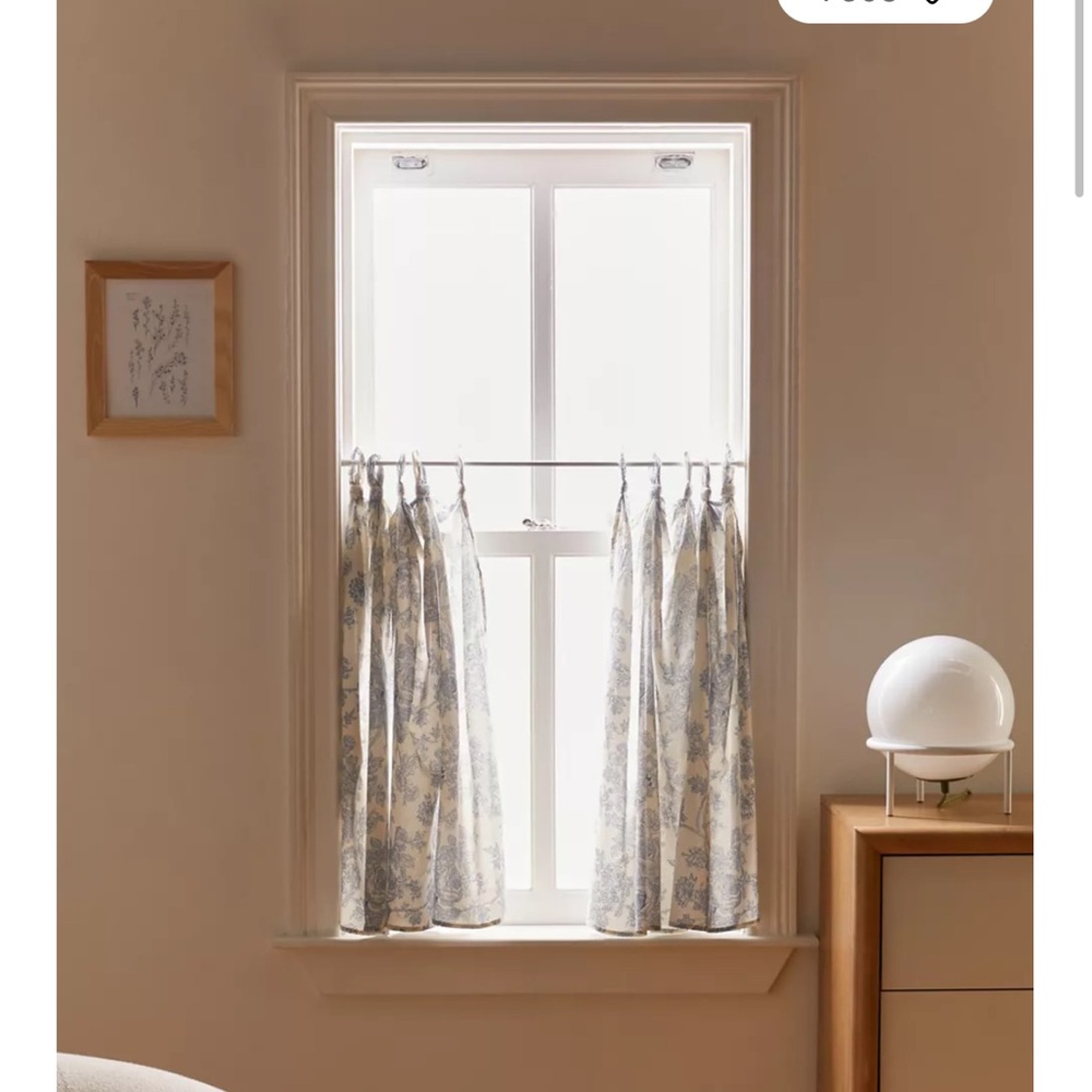 urban outfitters Solid White + Floral Patterned Curtains